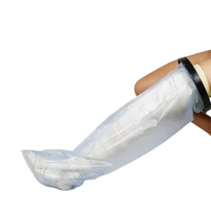 funda impermeable para pierna con borde de silicona vista en uso