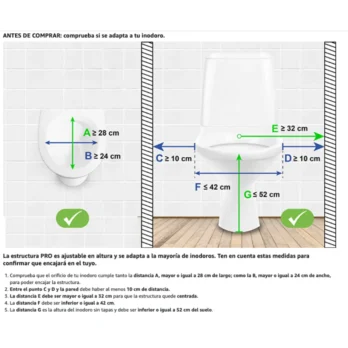grafico tecnico de estructura para inodoro o elevador
