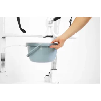 imagen detallada del cubo sanitario extraible bajo el asiento