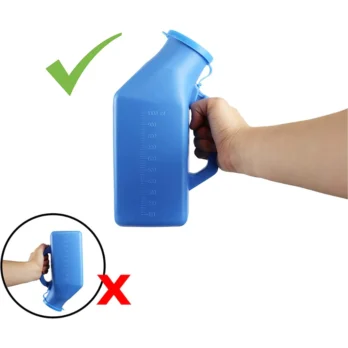 instrucciones visuales de uso correcto de orinal masculino