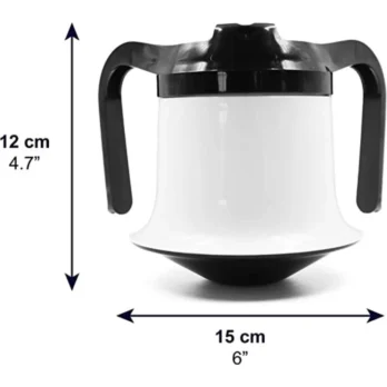 jarra ergonomica blanca con dimensiones 13 cm alto