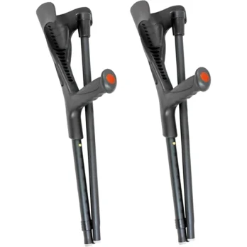 juego de muletas plegables con puno acolchado y soporte ajustable