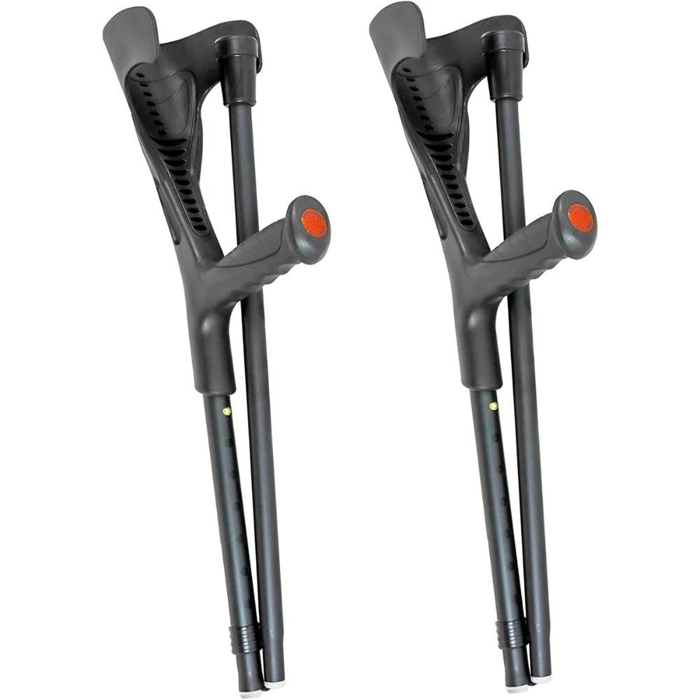 juego de muletas plegables con puno acolchado y soporte ajustable