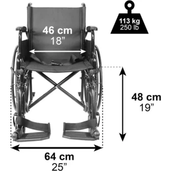 medidas tecnicas de una silla de ruedas con estructura plegable