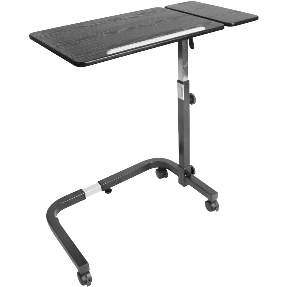 mesa auxiliar ajustable con ruedas estructura negra