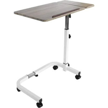 mesa auxiliar con ruedas estructura metalica blanca