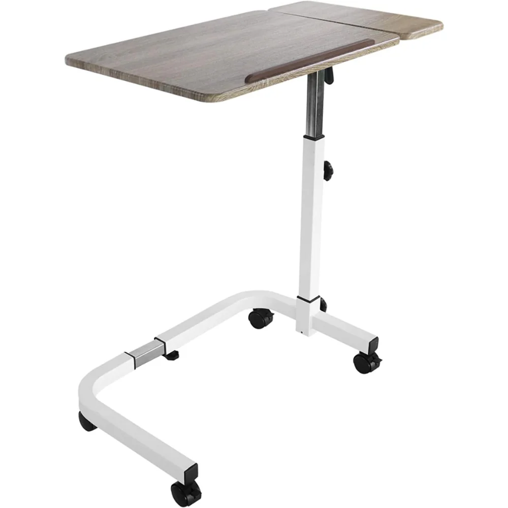 mesa auxiliar con ruedas estructura metalica blanca