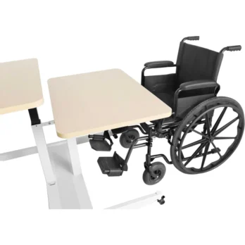 mesa compatible con silla de ruedas vista superior