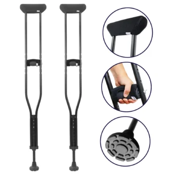 muletas axilares para adulto ajustables con topes y almohadillas
