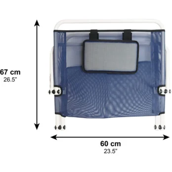 organizador de cama bolsillo textil azul