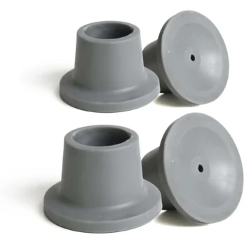 pack de 4 conteras grises para bastones o muletas goma resistente