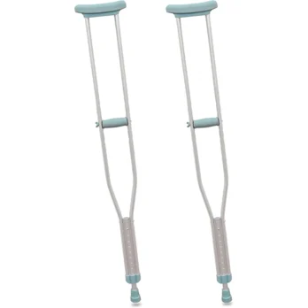 par de muletas axilares de aluminio con altura ajustable