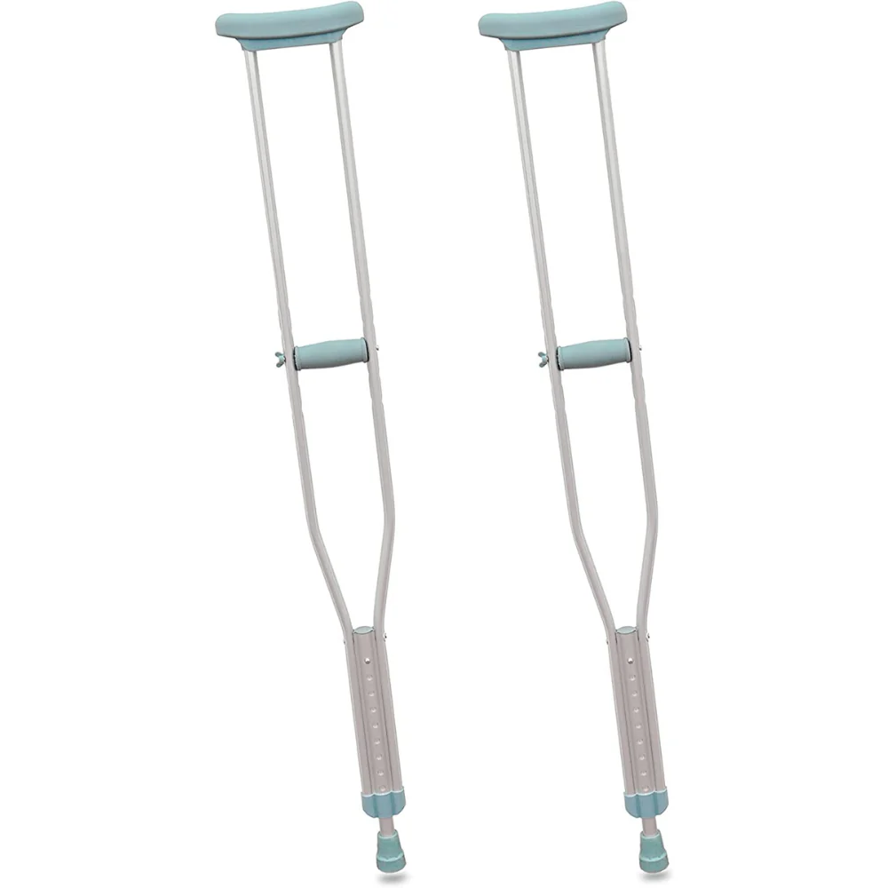 par de muletas axilares de aluminio con altura ajustable