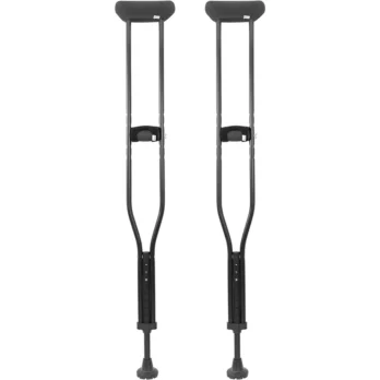 par de muletas axilares metalicas con altura ajustable