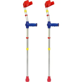 par de muletas infantiles de aluminio diseno colorido