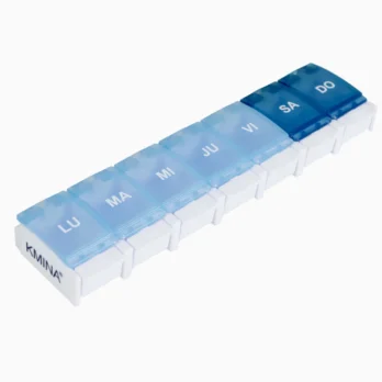 pastillero azul de 7 dias con tapa translucida
