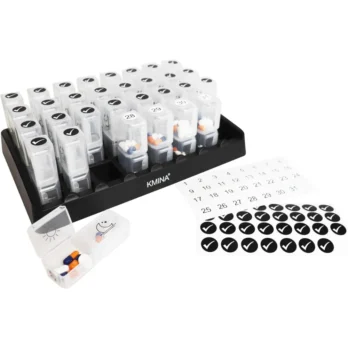 pastillero mensual de 2 tomas con diseno compacto