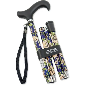 set de baston estampado azul con funda de transporte