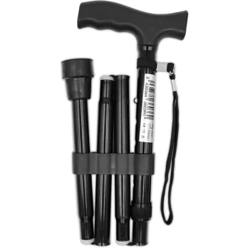 set de bastones plegables en negro con estuche
