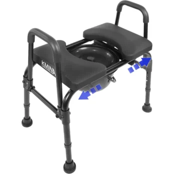 silla adaptada con descansabrazos y base antideslizante