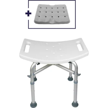 silla de ducha con respaldo y orificios de drenaje modelo 181