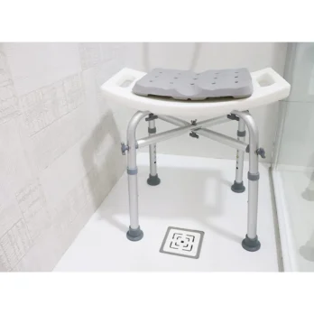 silla de ducha para pared con estructura metalica y respaldo