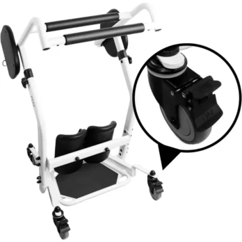 silla de transferencia brazos y respaldo abatibles plegado
