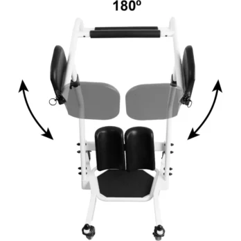 silla de transferencia con apoyabrazos giratorios vista cenital con medidas