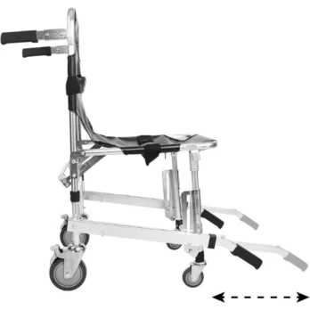 silla de transferencia estructura metalica blanca con ruedas