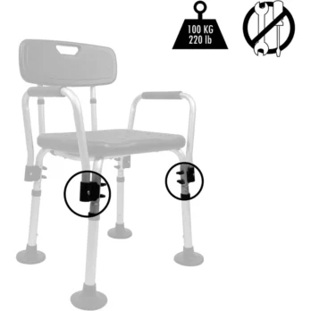 silla ergonomica para ducha con diseno resistente y altura ajustable