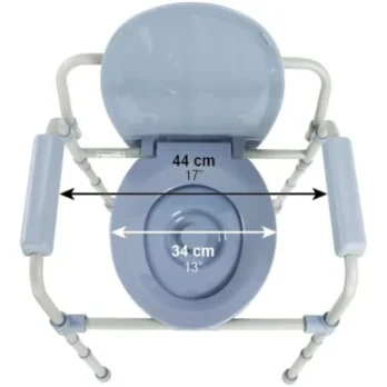 silla inodoro con respaldo acolchado y cubeta extraible