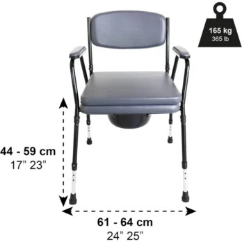 silla para bano con apoyo lateral y reposabrazos