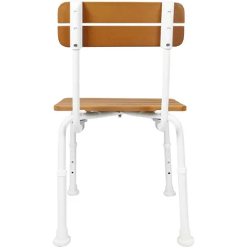 silla para bano de madera con apoyabrazos metalicos