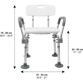 silla para ducha con reposabrazos y ruedas modelo 126
