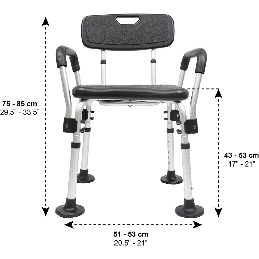 silla para ducha con respaldo medidas tecnicas incluidas