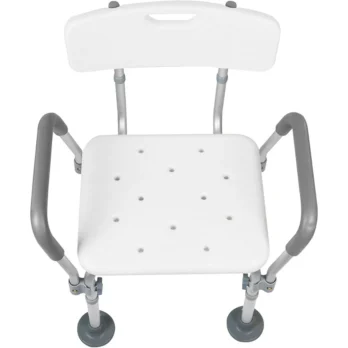 silla para ducha con ruedas respaldo perforado modelo 127