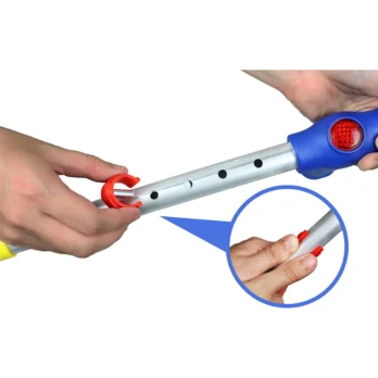 sistema de ajuste rapido para muletas infantiles