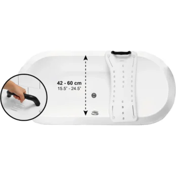 tabla de banera con respaldo perforado y agarres