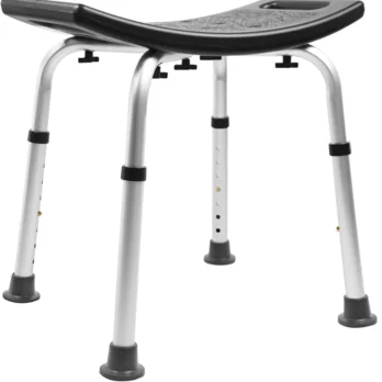 taburete de ducha ajustable con estructura de aluminio resistente