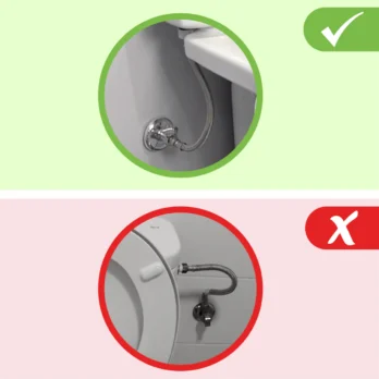 uso correcto del boton de descarga para inodoro con y sin giro de muneca