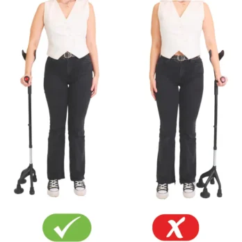 muleta de 4 patas uso correcto para movilidad asistida en personas mayores