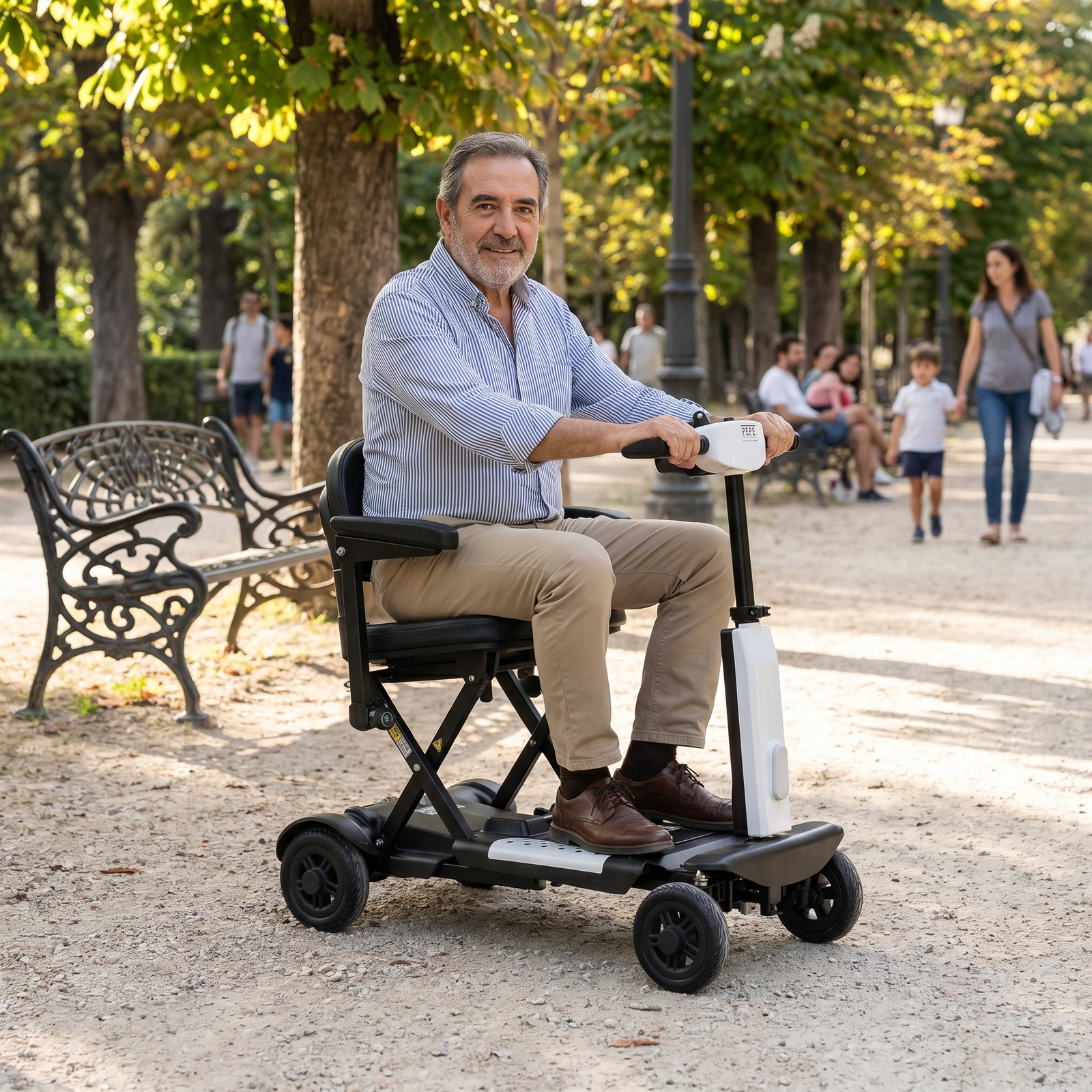 Scooter Plegado Eléctrico para Adultos Blanco con Reposabrazos 2 Scooter electrico plegable KMINA 4