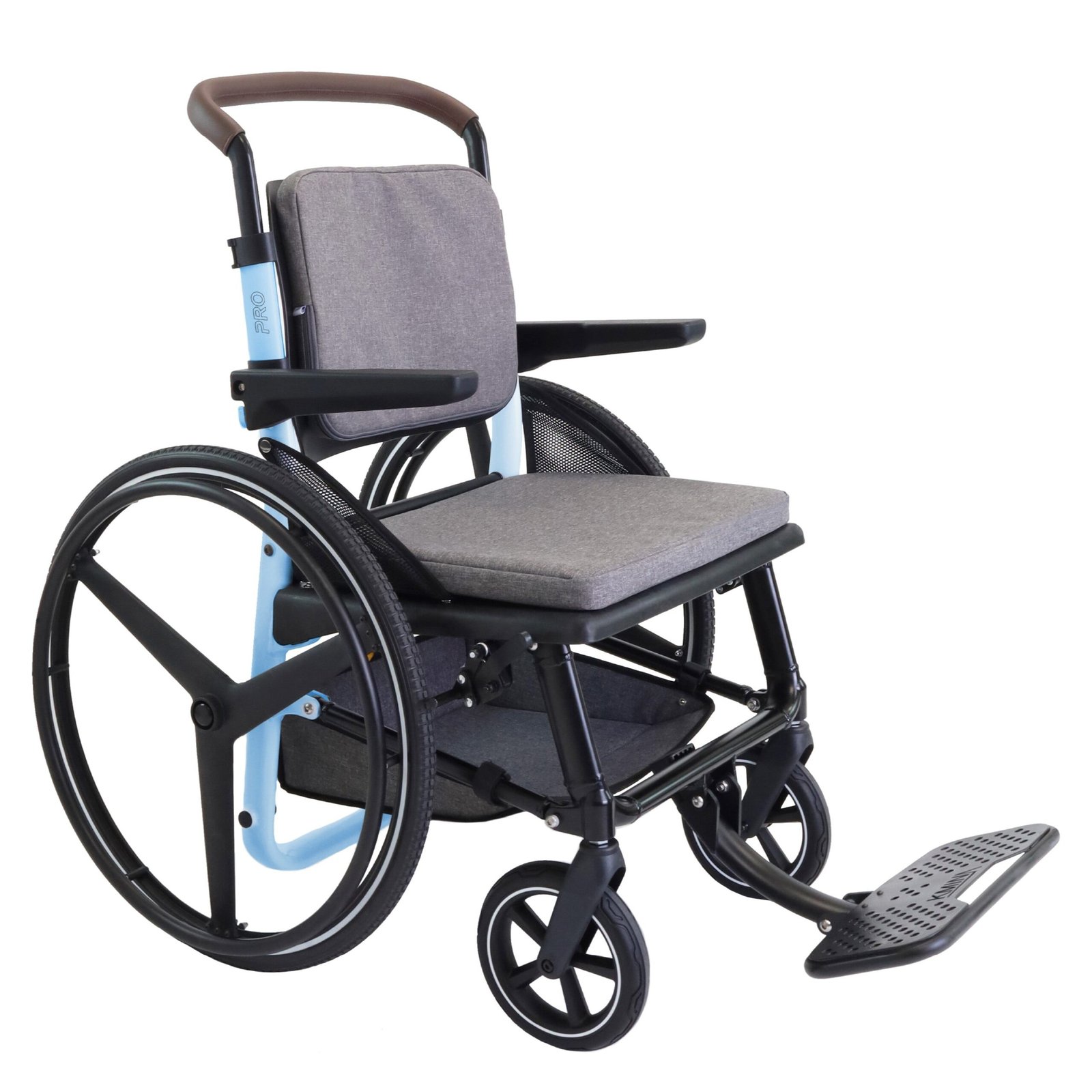 Silla de Ruedas Plegable Autopropulsable Ligera, Sillas Ruedas Autopropulsadas, Azul 2 Silla Ruedas KMINA PRO Autopropulsable Azul principal scaled