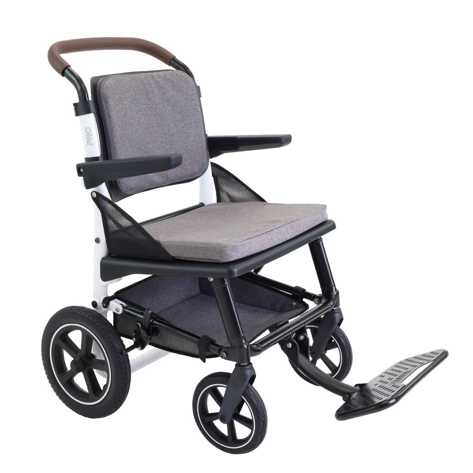 Silla de Ruedas Plegable y Ligera, Sillas Ruedas Transporte, Blanco 2 Silla Ruedas KMINA PRO Transporte Blanco plegable scaled